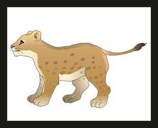 站立的小狮子插画