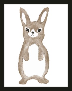 手绘站立小兔子插画