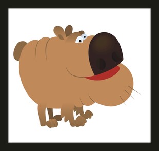 可爱卡通棕色小狗形象