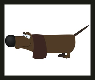 卡通棕色小狗形象