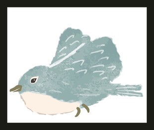 浅蓝色小鸟插画