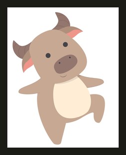 可爱小牛卡通形象