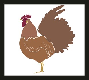 棕色公鸡图案