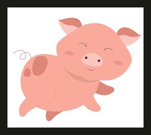 可爱粉色小猪卡通形象