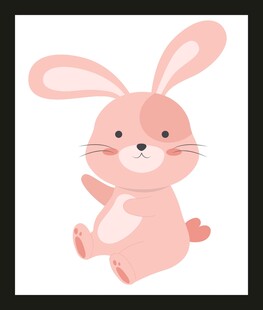 可爱粉色小兔子插画