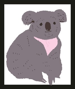 可爱考拉戴粉色围巾