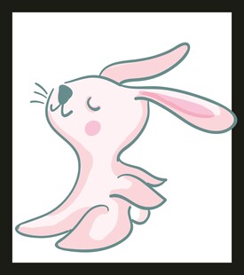 可爱粉色兔子卡通插画