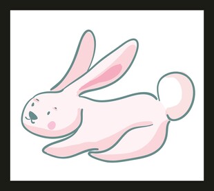 粉色萌兔简笔画