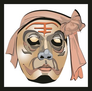 传统风格面具艺术形象