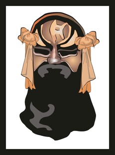 古代神秘胡须战甲人物形象