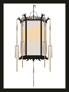 中式古典六角形悬挂灯笼