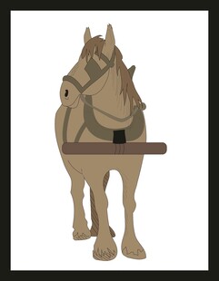 卡通风格拉车骏马形象