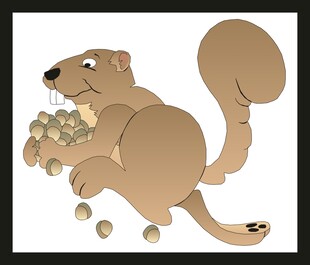 松鼠抱坚果快乐搬运