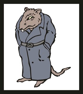 穿长袍的拟人老鼠