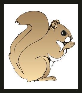 卡通松鼠进食图