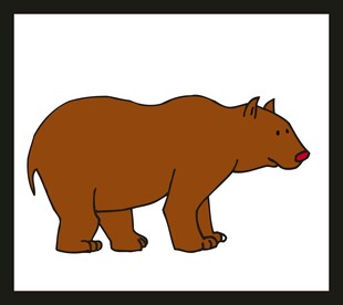 站立的棕色卡通熊