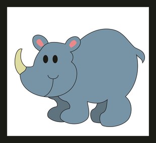 可爱卡通犀牛形象