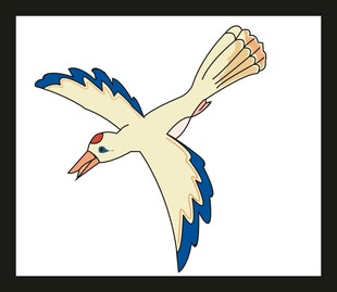 飞翔的卡通海鸟