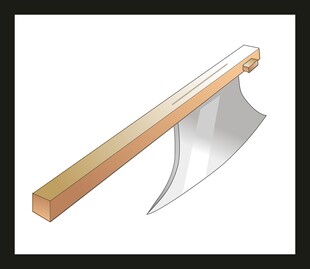 木质柄金属斧头