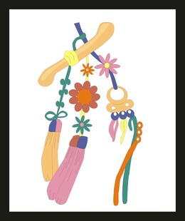 彩色手工风铃装饰挂件