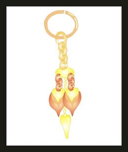 金色心形钥匙扣挂件
