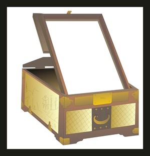 复古木质开启式收纳箱