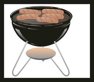 户外烧烤架上的美味烤肉