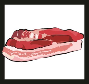 手绘美味培根肉片