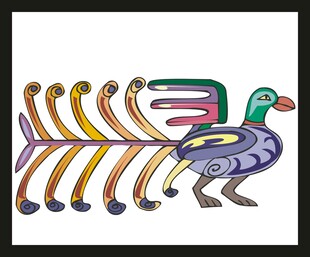 多彩抽象鸟形图案艺术