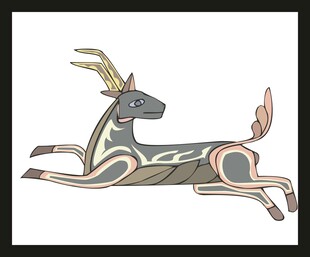 奔跑的几何图案装饰羚羊