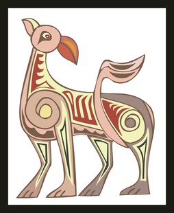 抽象几何风格动物图案