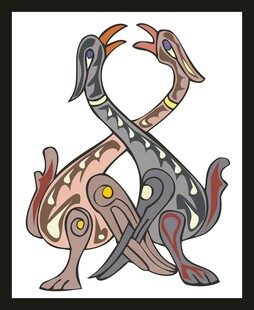 抽象动物图案艺术插画