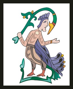 手持长杖的奇幻人物形象