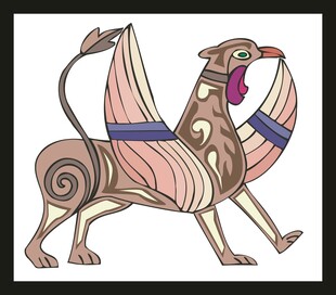 复古风格神话神兽插画