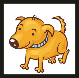 可爱小黄狗插画