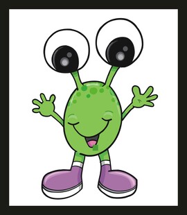 可爱绿色外星小人形象