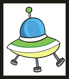 卡通风格的小型飞碟