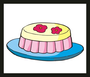 卡通风格美味草莓蛋糕