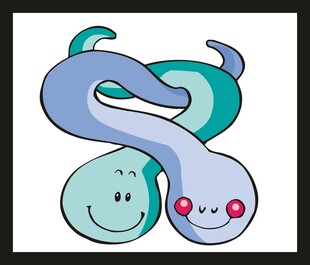 可爱双头蛇卡通形象