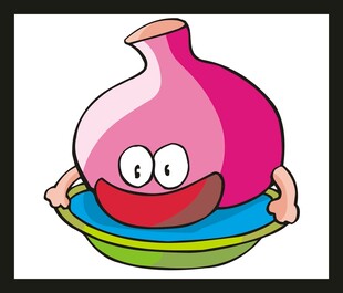 卡通洋葱形象面带笑容