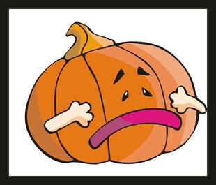 悲伤的卡通南瓜