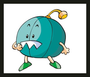 蓝色卡通怪物形象