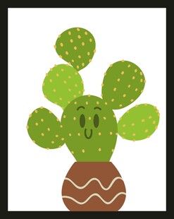 可爱卡通仙人掌盆栽