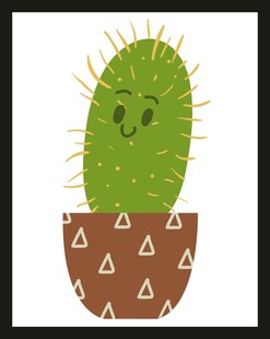 可爱卡通仙人掌盆栽