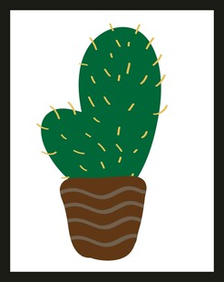 可爱盆栽仙人掌插画