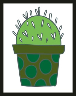 卡通盆栽仙人掌