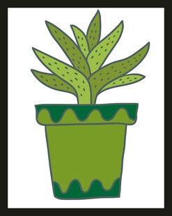绿色盆栽插画