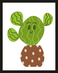 可爱卡通仙人掌盆栽