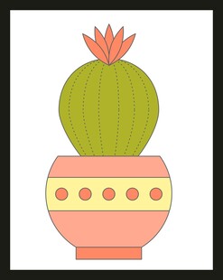 卡通风格盆栽仙人掌