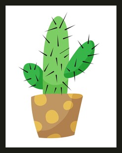 卡通盆栽仙人掌